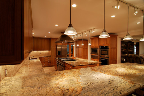 River Gold Granite Countertop Design Ideas